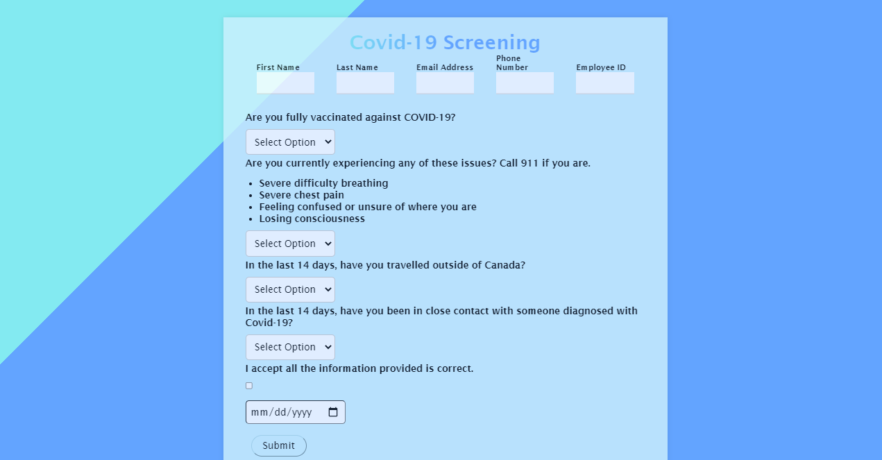 Covid19-Screening Application